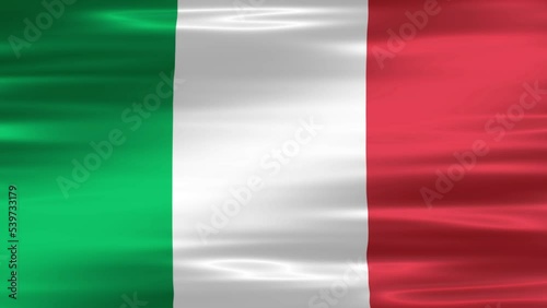 Italy flag. National 3d Italian flag waving. Sign of Italy seamless loop animation. Italian flag 4K Background.