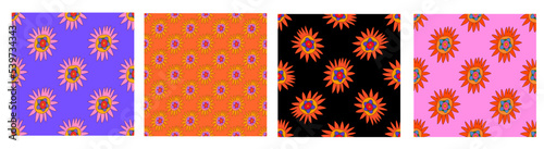 Obraz na plátně set of floral prints for fabric