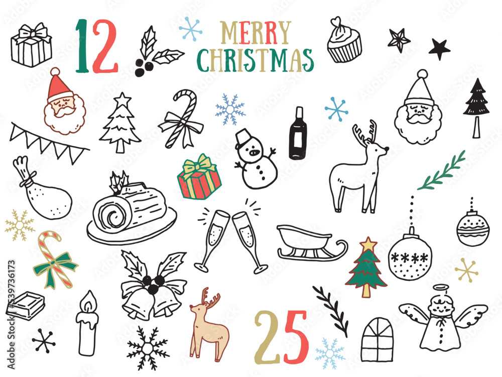 白黒、モノトーン、線画のイラスト(手書き、オシャレ、雑誌、ファッション、クリスマス、冬、サンタ) Black and white, monotone, and line drawing illustrations.Handwritten, stylish, magazine, fashion, Christmas, winter, Santa. 白黒、モノトーン、線画のイラスト(手書き、オシャレ、雑誌、ファッション、クリスマス、冬、サンタ) Black and white, monotone, and line drawing illustrations.Handwritten, stylish, magazine, fashion, Christmas, winter, Santa.