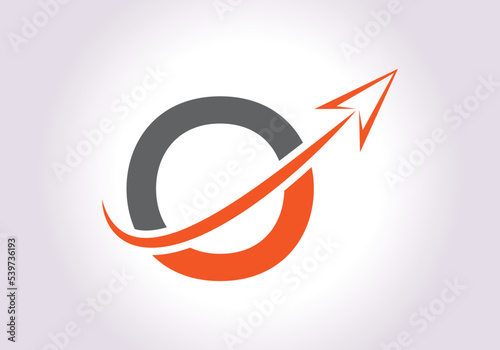 Finance Logo With O Letter Concept. Marketing And Financial Business Logo. Modern vector logo for Marketing Growth Arrow and company identity