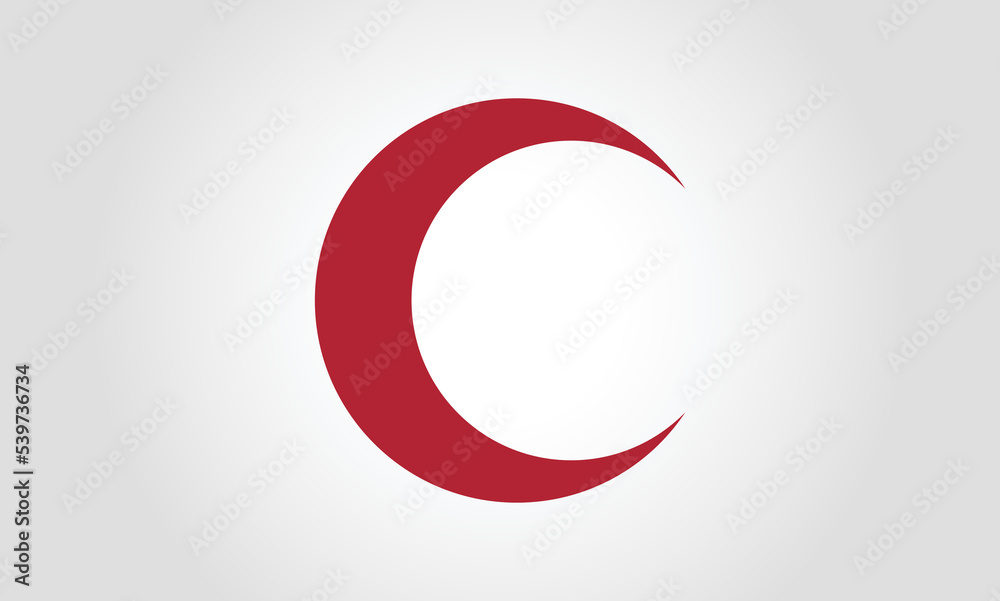 Red Crescent. emergency kit Icon isolated on white background. Help people. hospital health, moon vector, crescent. Flag of International Committee Red Cross. Humanitarian movement. Red Crescent. emergency kit Icon isolated on white background. Help people. hospital health, moon vector, crescent. Flag of International Committee Red Cross. Humanitarian movement.