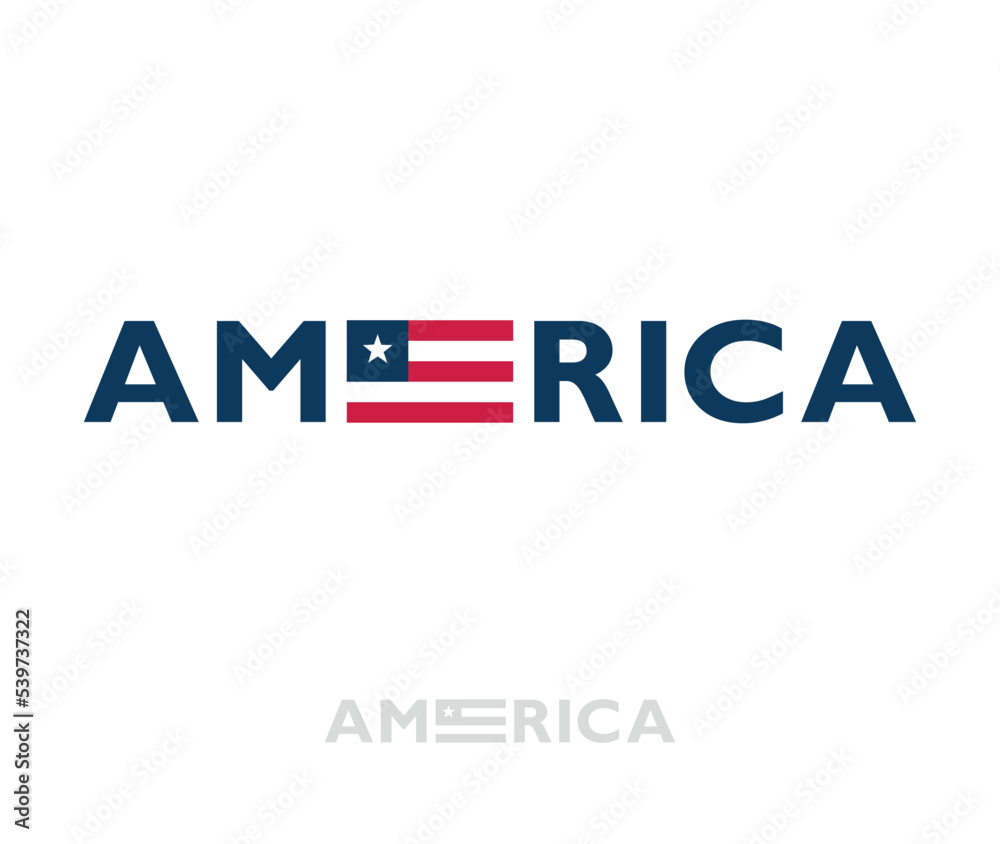 Creative America Text Flag design sign illustration
