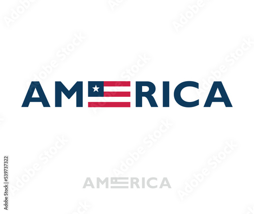 Creative America Text Flag design sign illustration