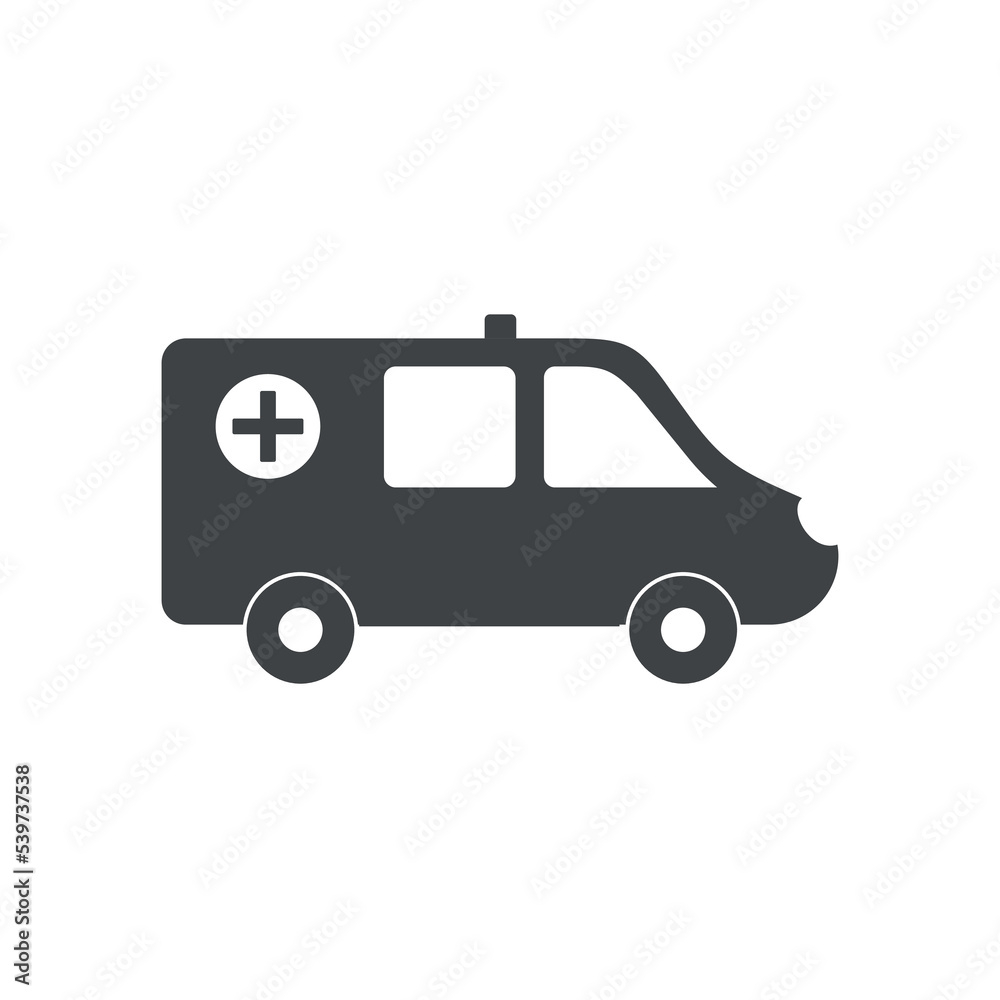 Flag of International Committee of the Red Cross. Icon isolated on white background with ambulance. Help people. Protect the world. 
 Humanitarian movement.