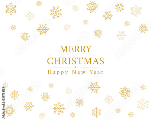 Christmas snowflakes elements greeting card on white background
