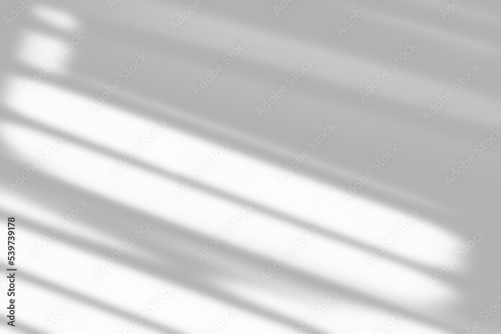 Fototapeta premium Shadow overlay effect on white background. Abstract sunlight background with window shadows.