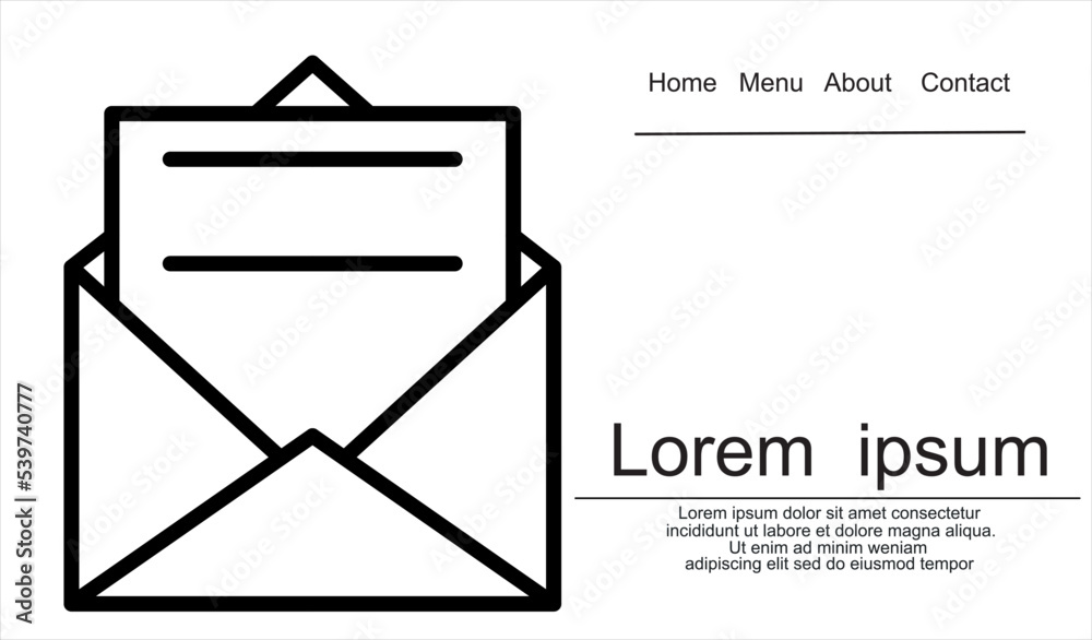 Envelope outline icon, letter, mail, email, message, vector illustration. Envelope outline icon, letter, mail, email, message, vector illustration.