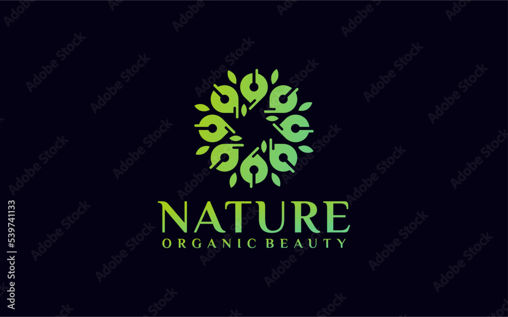 NATURAL ORGANIC BEAUTY LOGO DESIGN NATURAL ORGANIC BEAUTY LOGO DESIGN