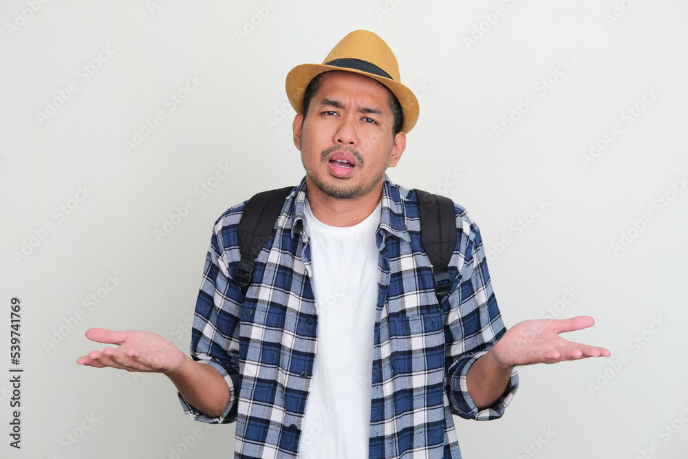Asian man confused when decide something Asian man confused when decide something