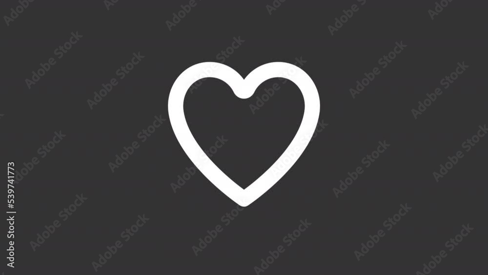 Animated heart white line ui icon. Like button. Express love. Seamless loop HD video with alpha channel on transparent background. Isolated user interface symbol motion graphic design for night mode Animated heart white line ui icon. Like button. Express love. Seamless loop HD video with alpha channel on transparent background. Isolated user interface symbol motion graphic design for night mode