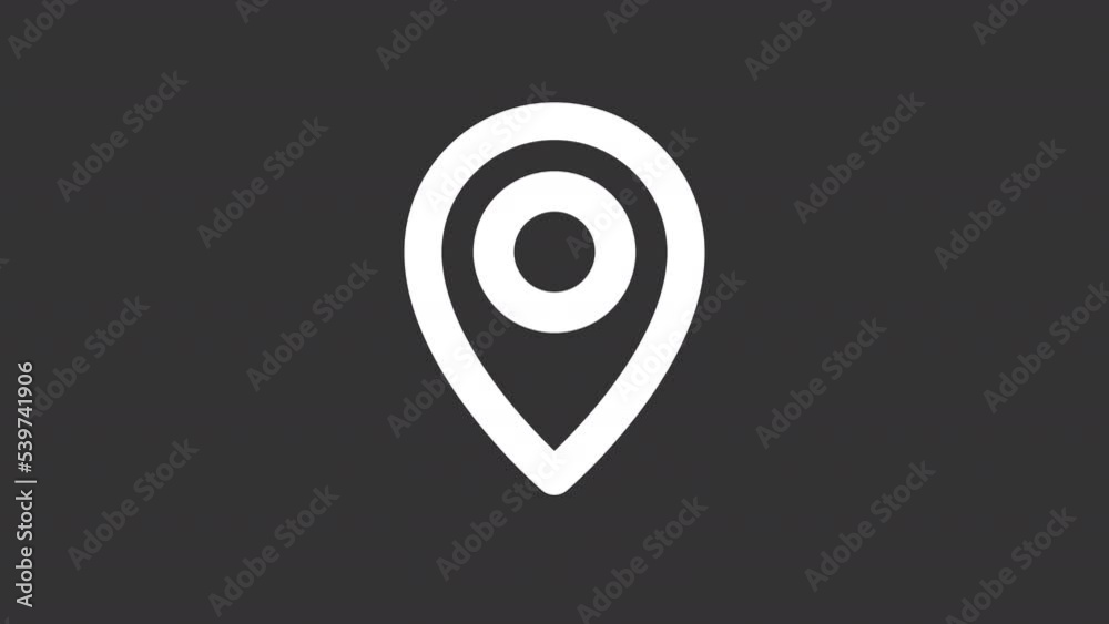 Animated location white line ui icon. Saving spot on map. Seamless loop HD video with alpha channel on transparent background. Isolated user interface symbol motion graphic design for night mode Animated location white line ui icon. Saving spot on map. Seamless loop HD video with alpha channel on transparent background. Isolated user interface symbol motion graphic design for night mode