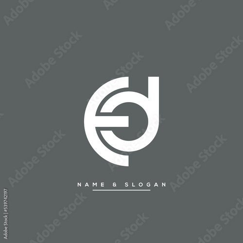 Abstract ED, DE, E, D Letters Logo Monogram icon.
