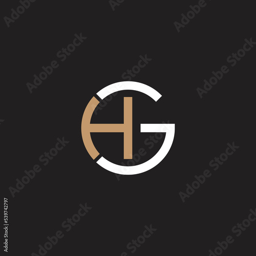 Creative minimal monochrome monogram letter HG and GH line logo design symbol. Graphic alphabet symbol for corporate identity.