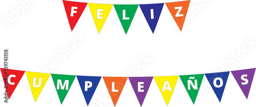 Banderín de Feliz cumpleaños. Icono vector