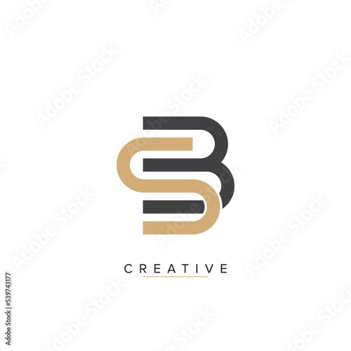 Letter SB, BS logo and icon design template.