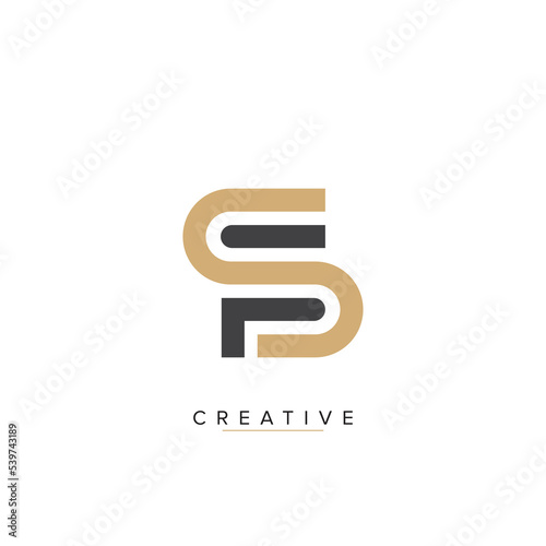 Abstract letter FS SF geometric Initial based logo design.