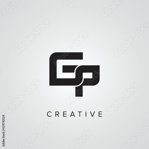 Abstract letter PG GP geometric Initial based logo design.