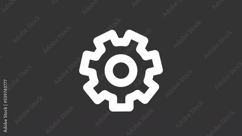Animated gear white line ui icon. Device configuration. Seamless loop HD video with alpha channel on transparent background. Isolated user interface symbol motion graphic design for night mode Animated gear white line ui icon. Device configuration. Seamless loop HD video with alpha channel on transparent background. Isolated user interface symbol motion graphic design for night mode
