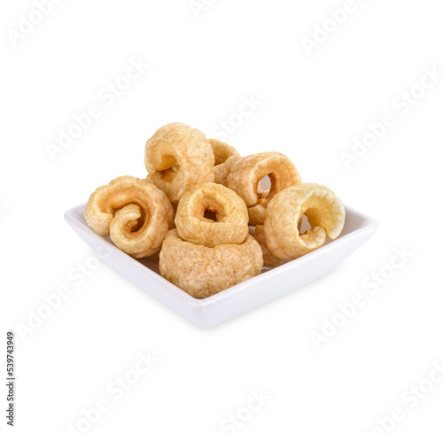 Crispy Pork in disk isolated on transparent background (.PNG)