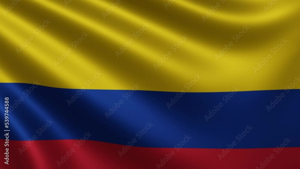 Flag Colombia in the wind close-up, the national flag of Colombia in 3d, in 4k resolution. High quality 4k footage Flag Colombia in the wind close-up, the national flag of Colombia in 3d, in 4k resolution. High quality 4k footage