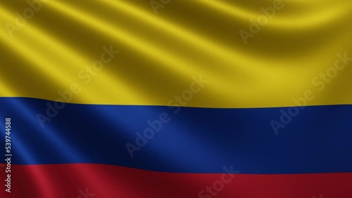 Flag Colombia in the wind close-up, the national flag of Colombia in 3d, in 4k resolution. High quality 4k footage photo