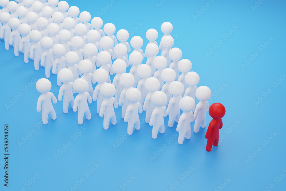 Leadership and team arrow team concept. 3d render.