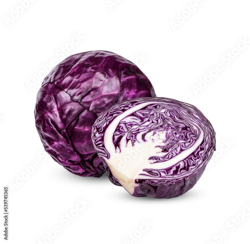 Fotografia Fresh purple cabbage isolated on transparent background (.PNG)