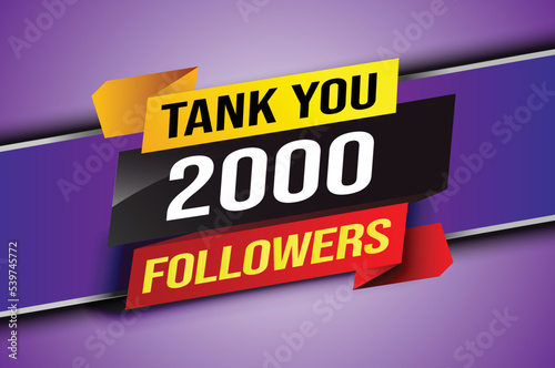 thank you 2k 2000 followers tag. Banner design template for marketing. Last chance promotion or retail. background banner modern graphic design for store shop, online store, website, landing page