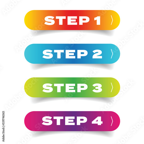 Step One Two Three Four progress button