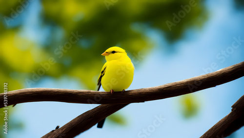 beautiful canary bird on a tree branch © Faisal
