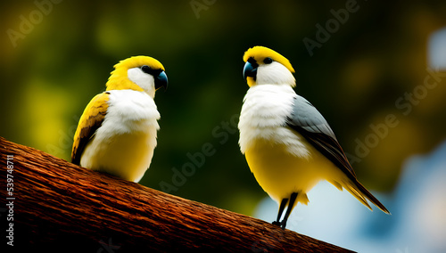 beautiful Cockatiel bird on a tree branch