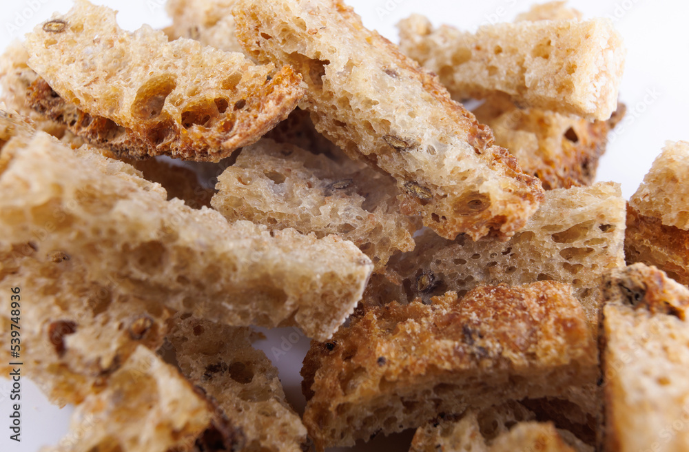 Crispy rusk on a white background.