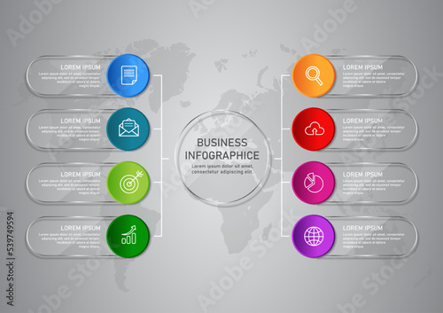 business infographic 3 d ,Glass design, can be used for workflow layout, diagram, annual report, web design.Creative banner, label vector.