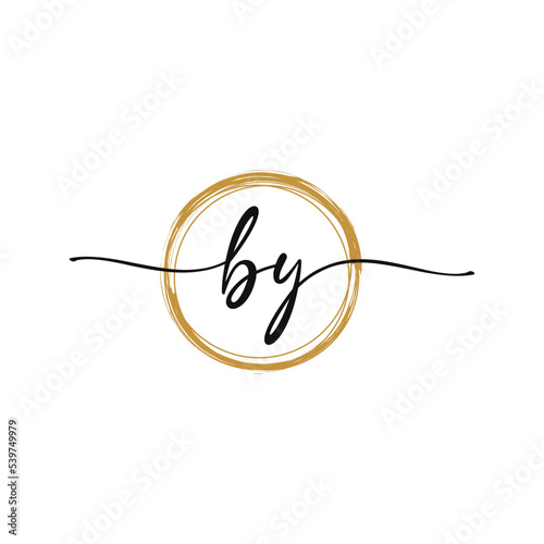 Letter B Y Initial Beauty Logo 