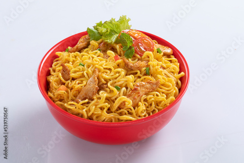 plane, chicken, egg, beef, prawn instant noddle's isolated on white background for design or packagingplane, chicken, egg, beef, prawn instant noddle's