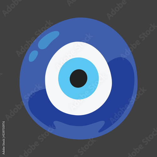 Nazar Amulet vector symbol flat design. Isolated Evil Eye Talisman  believed to protect against the evil eye label sign. photo