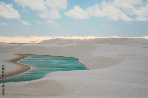 Beautiful dunes of the Lençóis Maranhenses National Park in brazil photo
