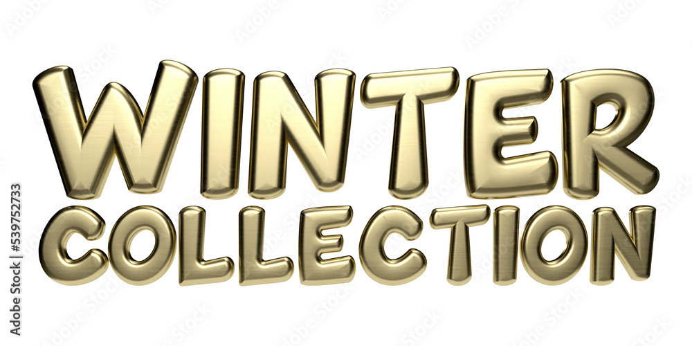 Isolated Golden Winter Collection for Advertising Campaigns in 3D Render Illustration.