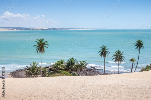 view of Genipabu beach on top of a giant dune © Leo