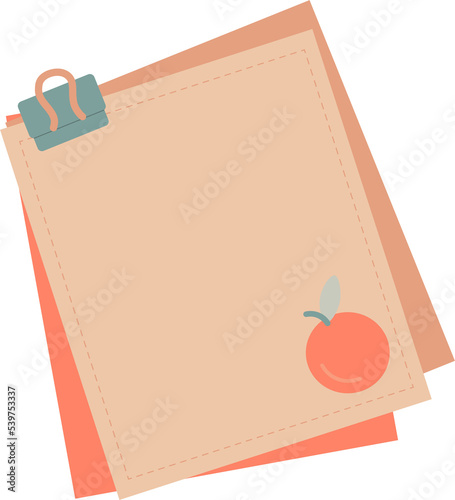 Light orange color note paper for taking notes.