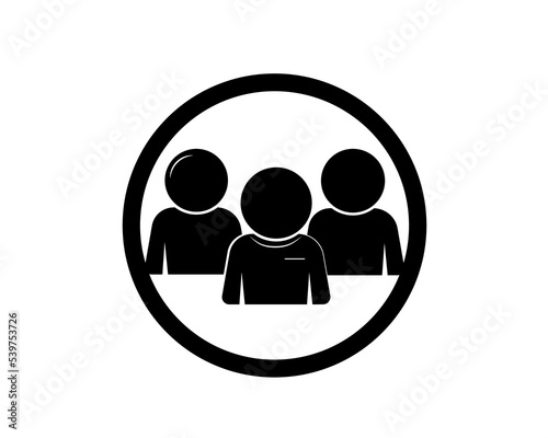 Vector icon of a group of people isolated on white background.