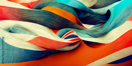 Swirling blue and coral bac...