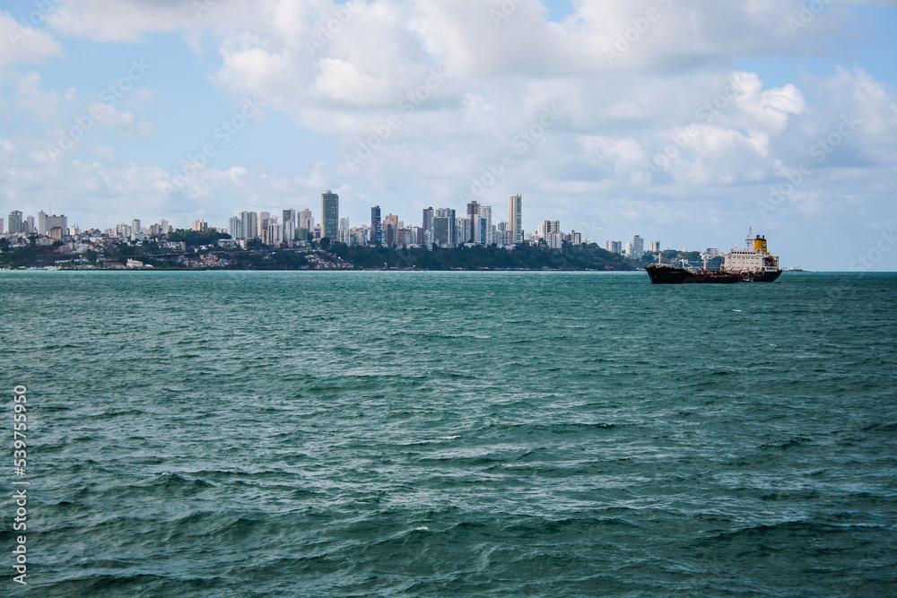 View of Salvador Bahia from the Itaparica Island in Brazil