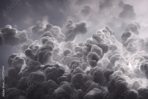 Smoke white grey 3D cloud steam. Abstract background with fog texture effect of light dark smog