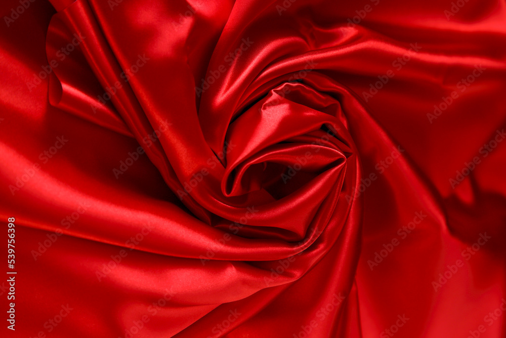 Tessuto in raso rosso stropicciato Tessuto in raso rosso stropicciato