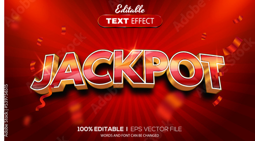 3D jackpot text effect - Editable text effect photo