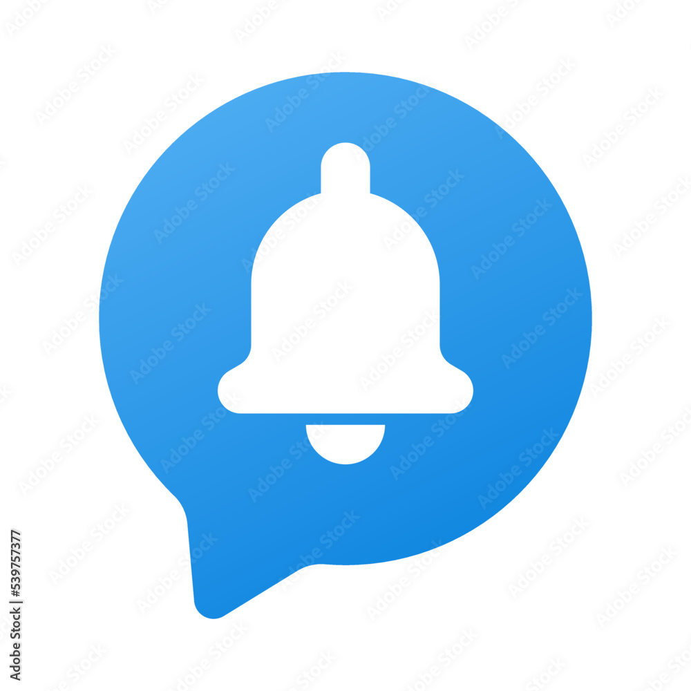 Notification icon. Bell or alarm Social Media element Vector illustration Notification icon. Bell or alarm Social Media element Vector illustration