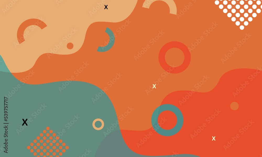 Fototapeta premium Colorful retro template banner with gradient color. Design with liquid shape.