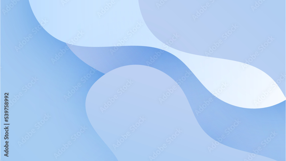 Abstract light blue and white gradient minimal background with wave ...