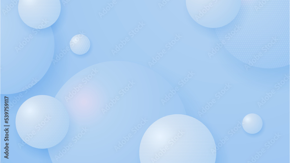 Abstract light blue and white gradient minimal background with circle and sphere. Modern trendy fresh color for presentation design, flyer, social media cover, web banner, tech banner